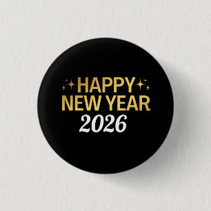 Happy New Year 2026 3 Cm Round Badge