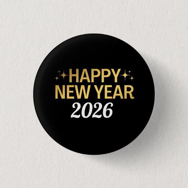 Happy New Year 2026 3 Cm Round Badge (Front)