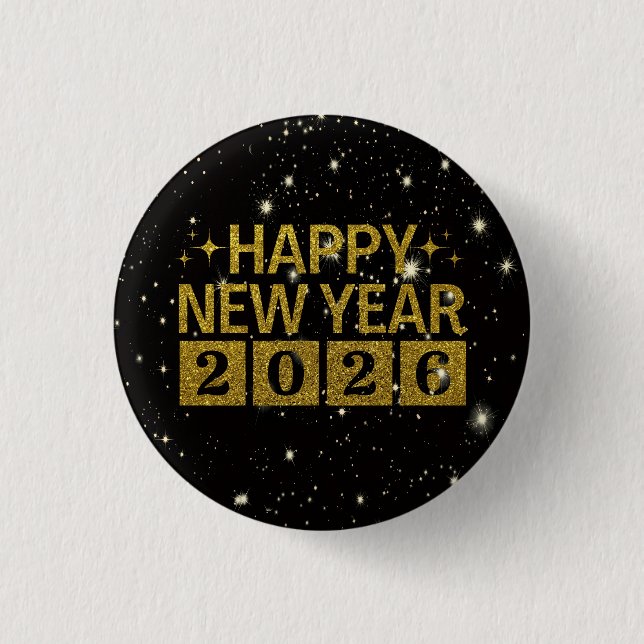 Happy New Year 2026 3 Cm Round Badge (Front)
