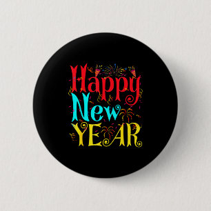 Happy New Year 2026 And Merry Christmas New Year E 6 Cm Round Badge