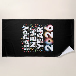 Happy New Year 2026 Beach Towel