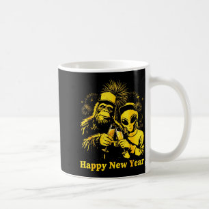 Happy New Year 2026 Bigfoot Alien Lovers New Years Coffee Mug