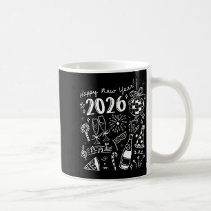 Happy New Year 2026 Bow Funny Coffee Mug