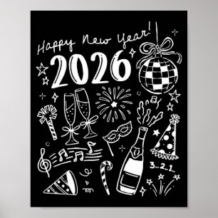 Happy New Year 2026 Bow Funny  Poster