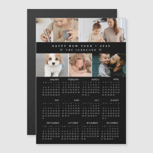 Happy New year 2026 Calendar Photo Collage black