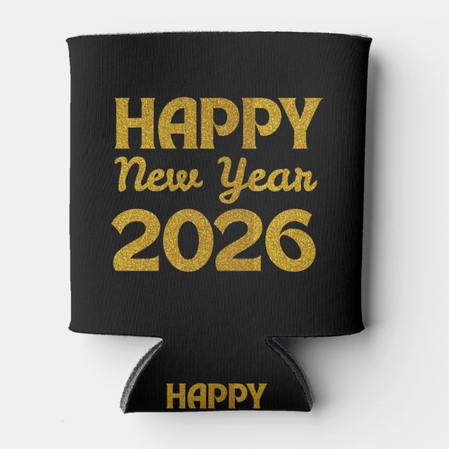 Happy New Year 2026 Can Cooler (Front)