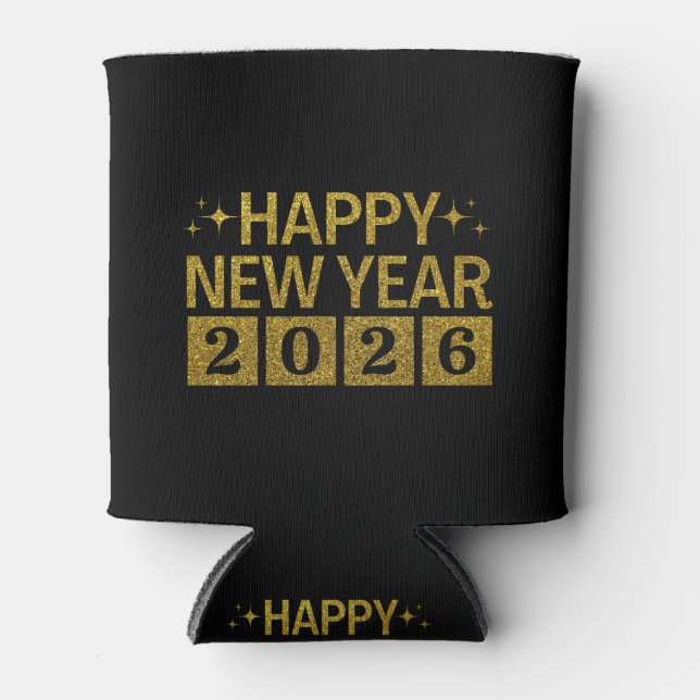 Happy New Year 2026 Can Cooler (Front)