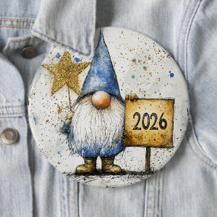 Happy New Year, 2026, Celebration 6 Cm Round Badge