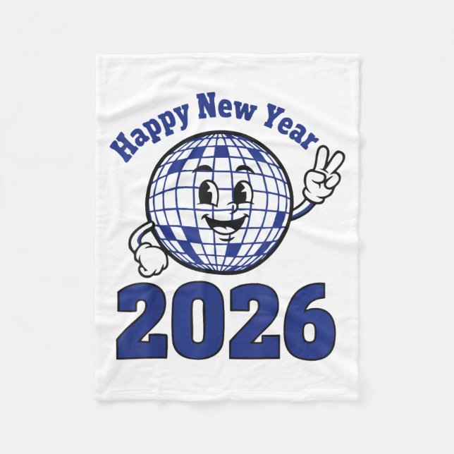 Happy New Year 2026 Celebration Design  Fleece Blanket (Front)