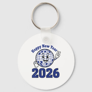 Happy New Year 2026 Celebration Design Key Ring