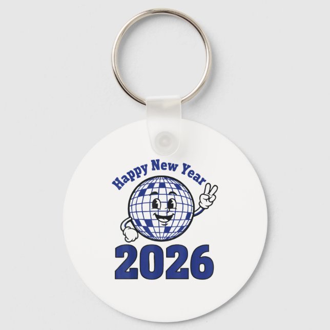 Happy New Year 2026 Celebration Design  Key Ring (Front)