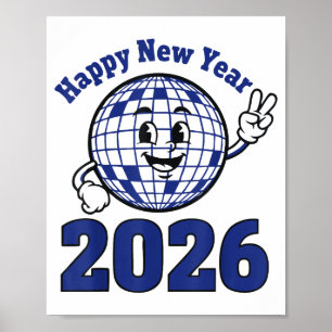 Happy New Year 2026 Celebration Design  Poster