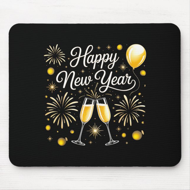 Happy New Year 2026 Celebration Design With Champa Mouse Mat (Front)