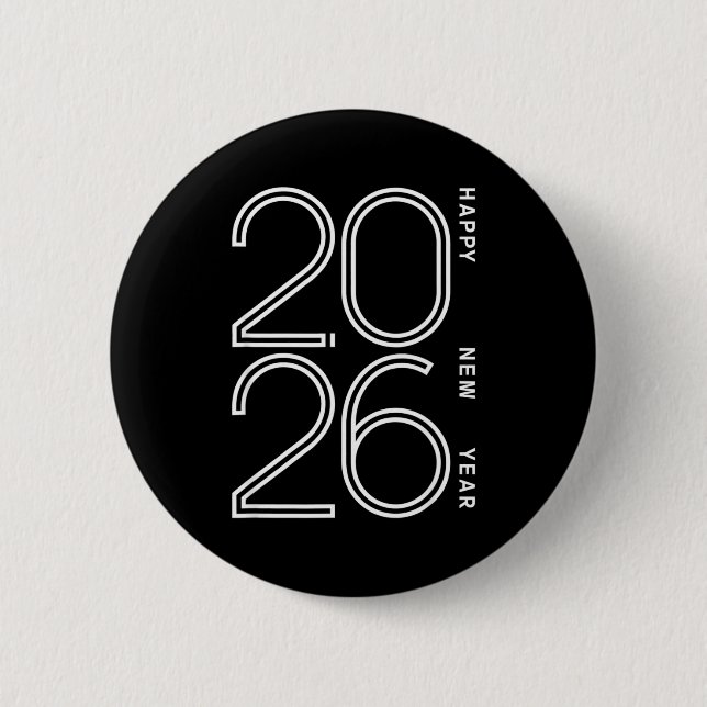 Happy New Year 2026 Celebration Eve Party Men Wome 6 Cm Round Badge (Front)