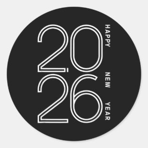 Happy New Year 2026 Celebration Eve Party Men Wome Classic Round Sticker