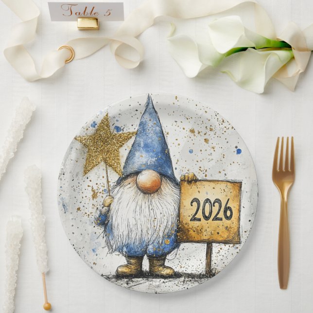 Happy New Year, 2026, Celebration Paper Plate (Wedding)