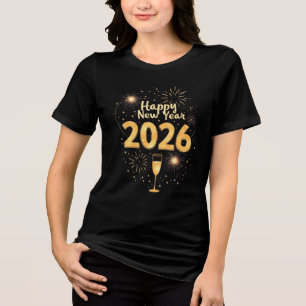 Happy New Year 2026 Celebration Tri-Blend Shirt