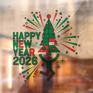 Happy New Year 2026 Celebration Window Cling