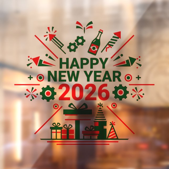 Happy New Year 2026 Celebration Window Cling (Sheet 2)