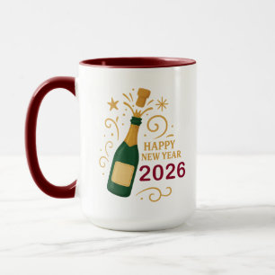Happy New Year 2026 Champagne   Combo Mug