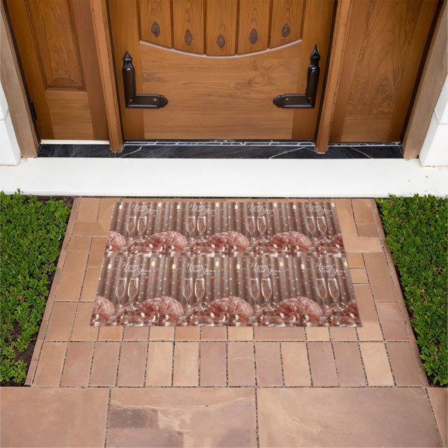 happy new year 2026 champagne glow doormat (Outdoor)