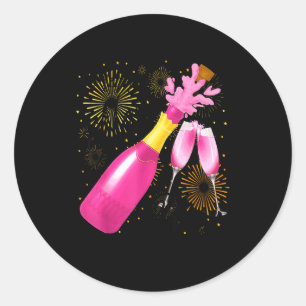Happy New Year 2026 Champagne Happy New Years Eve Classic Round Sticker