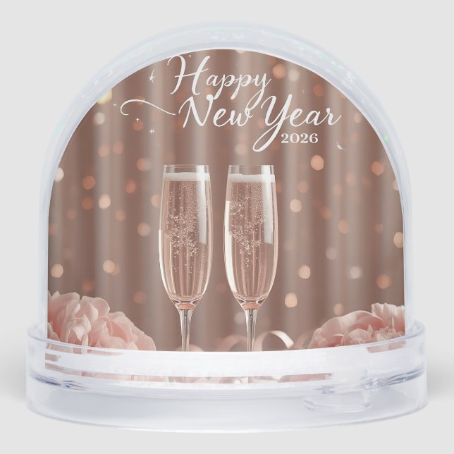 happy new year 2026 champagne lights snowglobe (Back)