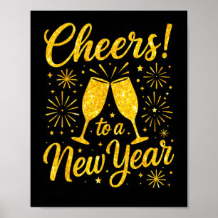 Happy New Year 2026 Cheers To A New Year Fireworks Poster