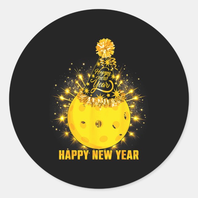 Happy New Year 2026 Ckleball Party Hat New Years E Classic Round Sticker (Front)