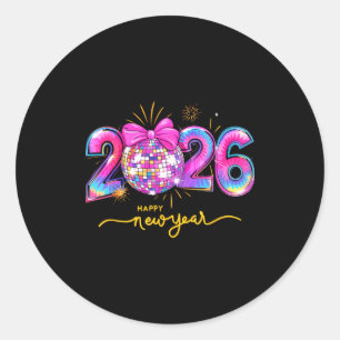Happy New Year 2026 Colorful Family Matching Celeb Classic Round Sticker