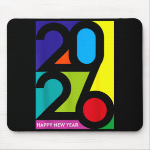 Happy New Year 2026 Colorful Funny Nye Party Match Mouse Mat