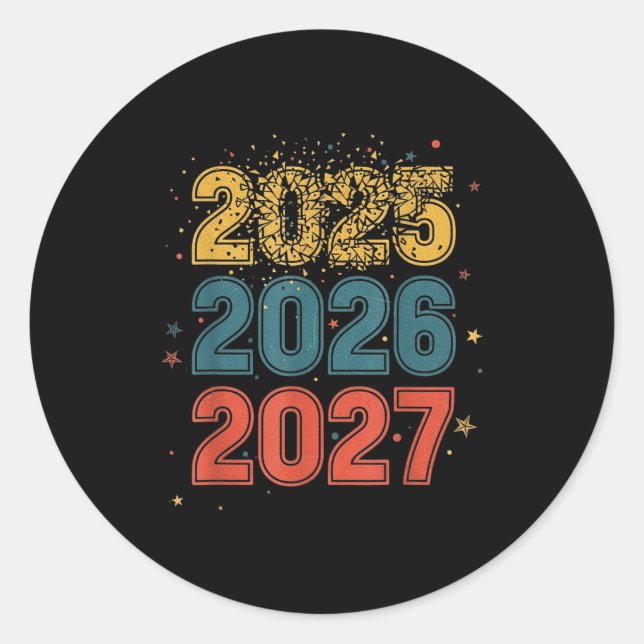 Happy New Year 2026 Coming Soon 2027 Funny 67 Meme Classic Round Sticker (Front)
