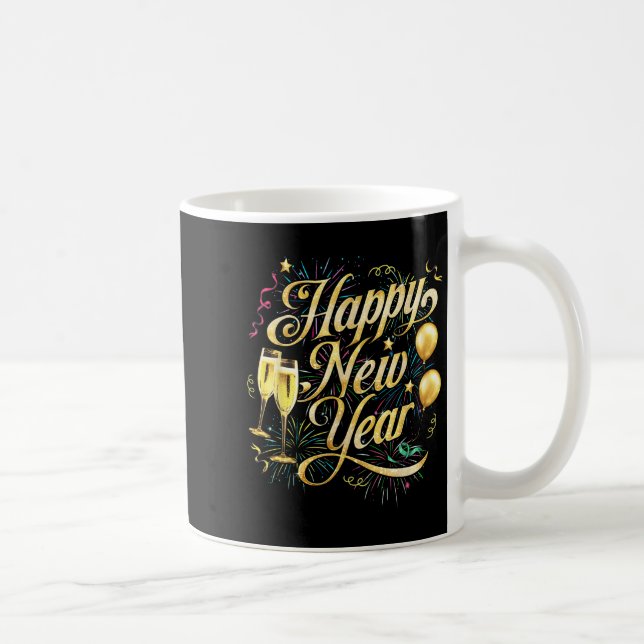 Happy New Year 2026 Confetti Fireworks New Years E Coffee Mug (Right)