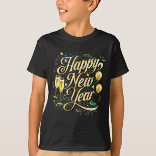 Happy New Year 2026 Confetti Fireworks New Years E T-Shirt