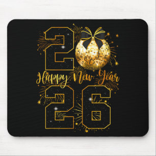 Happy New Year 2026 Coquette Bow Disco Ball New Ye Mouse Mat