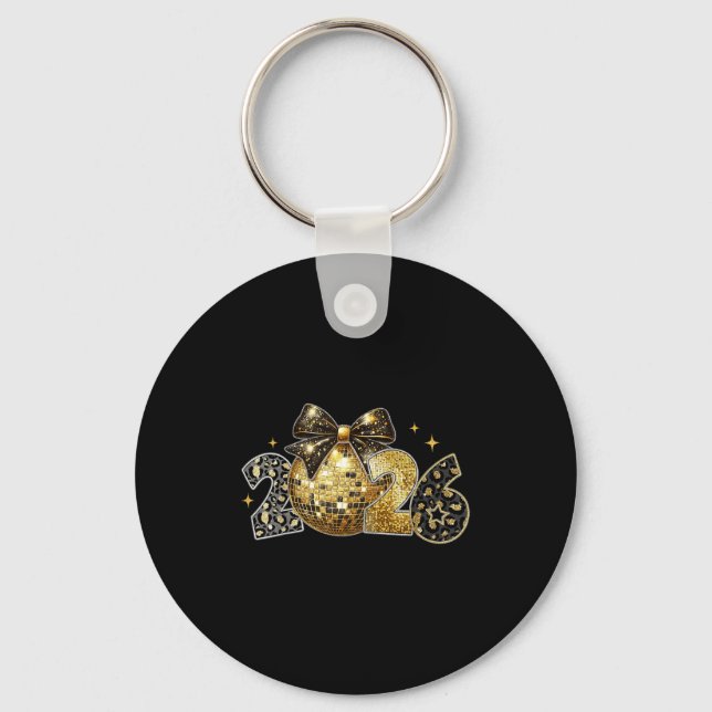 Happy New Year 2026 Coquette New Year Trendy  Key Ring (Front)