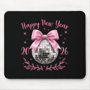 Happy New Year 2026 Coquette Nk Bow Disco Ball Wom Mouse Mat