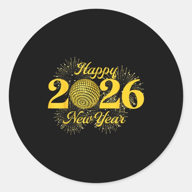 Happy New Year 2026 Countdown Party Trip Matching  Classic Round Sticker (Front)
