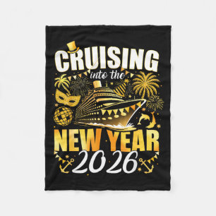 Happy New Year 2026 Cruising Into The New Year 202 Fleece Blanket