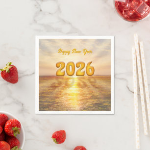 Happy New Year 2026 (customizable text) Napkin