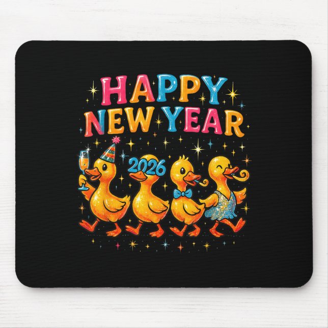 Happy New Year 2026 Cute Duck Party Gift  Mouse Mat (Front)