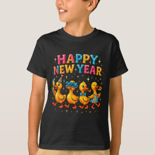 Happy New Year 2026 Cute Duck Party Gift  T-Shirt
