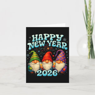 Happy New Year 2026 Cute Gnome Party Gift  Card