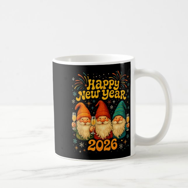 Happy New Year 2026 Cute Gnome Party Gift  Coffee Mug (Right)