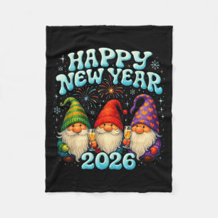 Happy New Year 2026 Cute Gnome Party Gift  Fleece Blanket