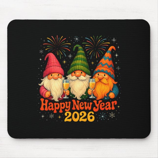 Happy New Year 2026 Cute Gnome Party Gift  Mouse Mat (Front)