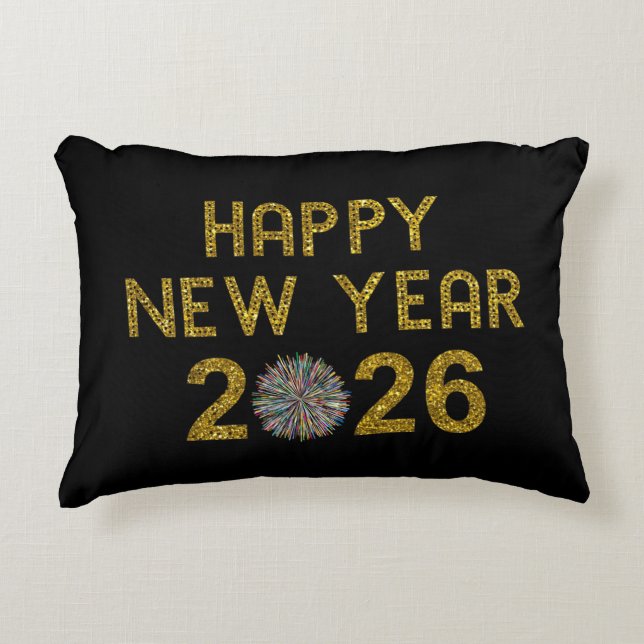 Happy New Year 2026 Decorative Cushion (Front)