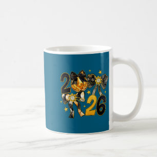 Happy New Year 2026 Disco Ball Coquette Bow New Ye Coffee Mug