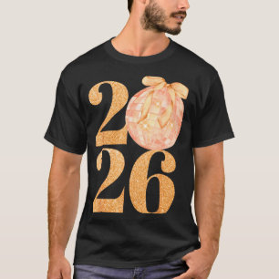 Happy New Year 2026 Disco Ball Coquette Bow New Ye T-Shirt