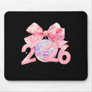 Happy New Year 2026 Disco Ball Nk Coquette Bow Fam Mouse Mat